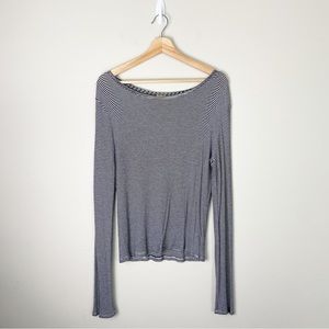 Prince Fox Black and White Striped Long Sleeve Top